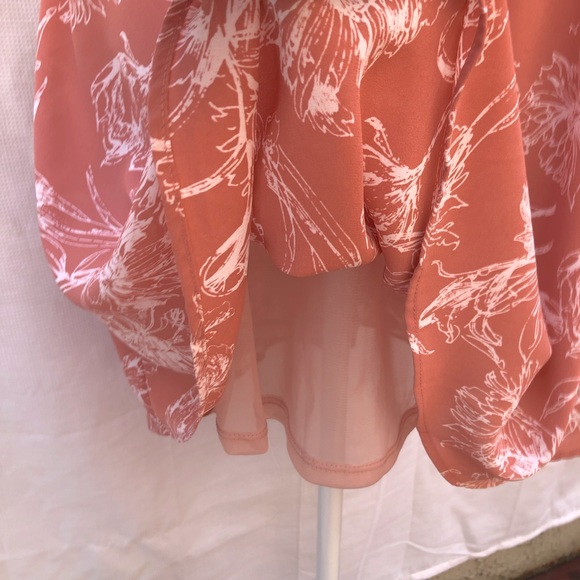 Lush Dress with Spaghetti Straps Size Medium Coral and White floral print - Picture 7 of 8